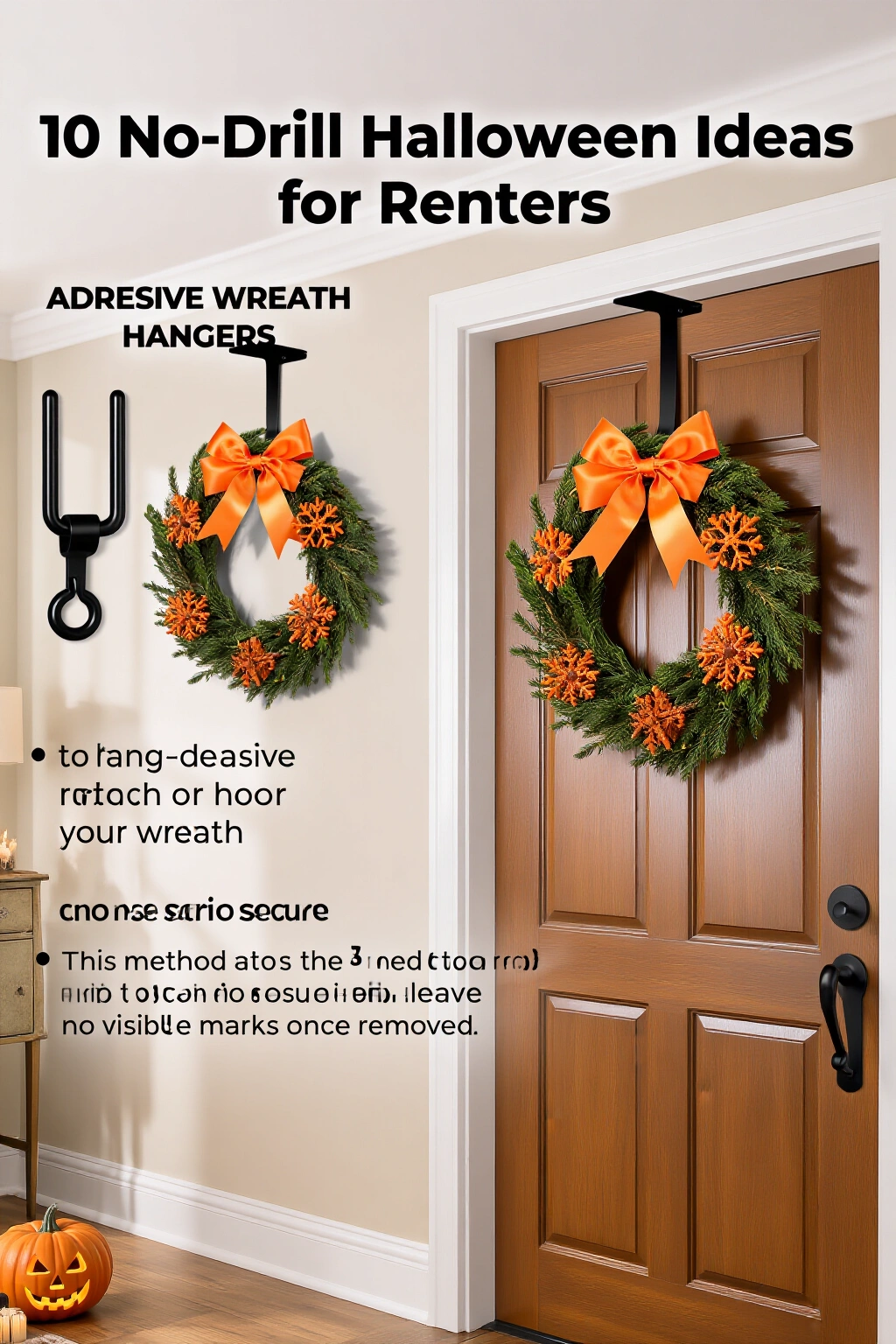 AI-created concept showing adhesive wreath hangers