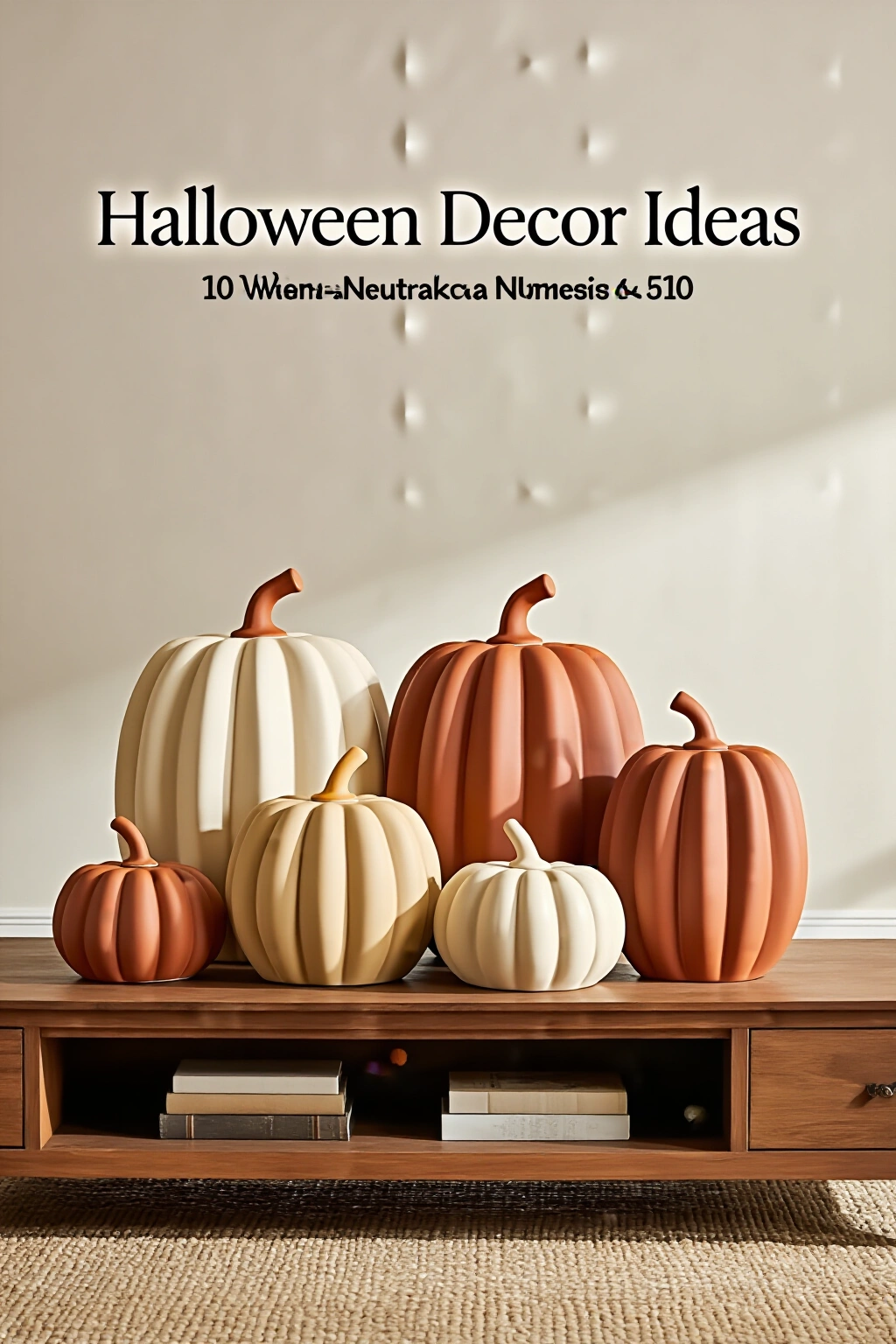 AI-created concept showing matte ceramic pumpkins