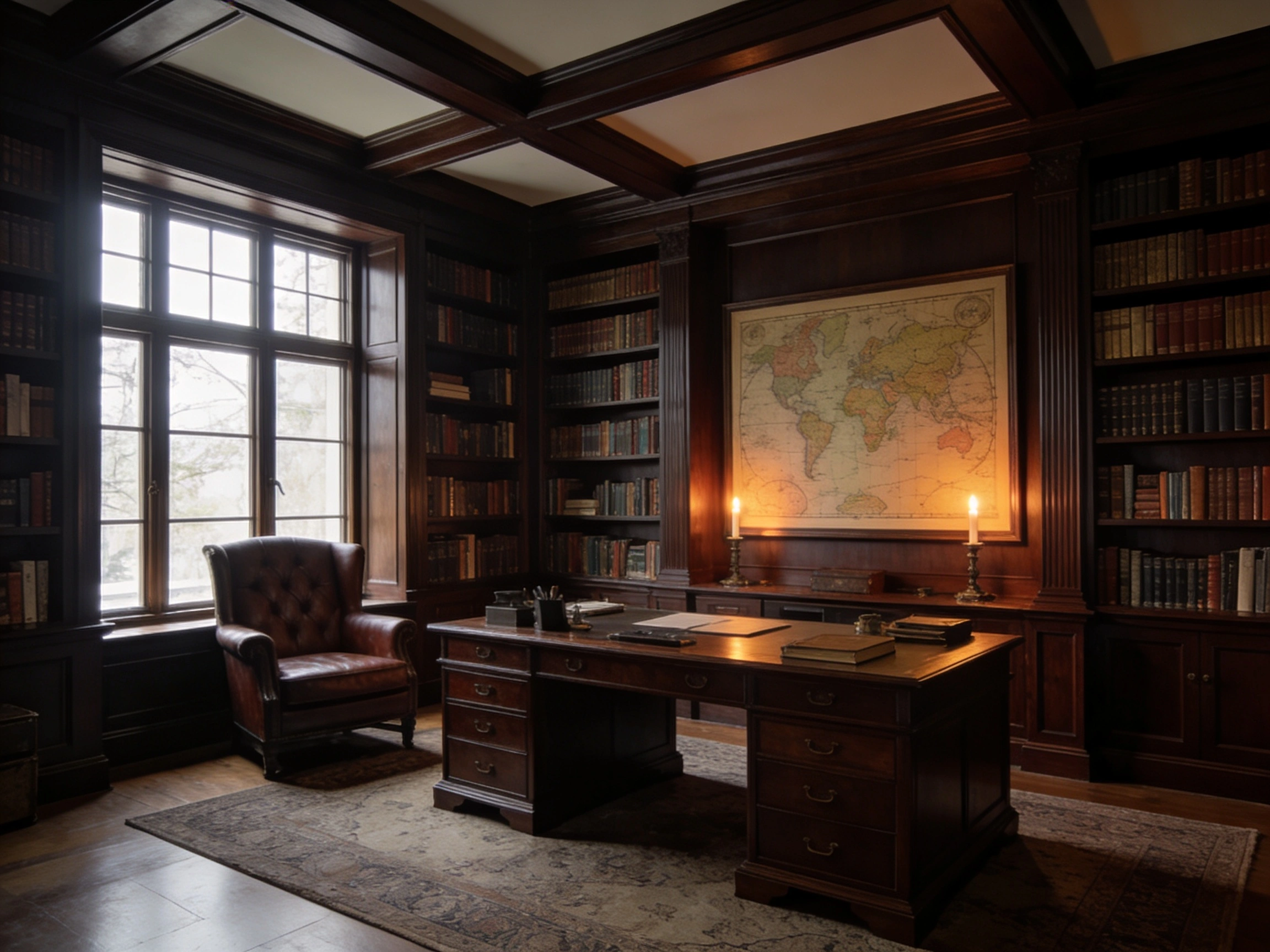 Pro-quality Dark Academia Office render