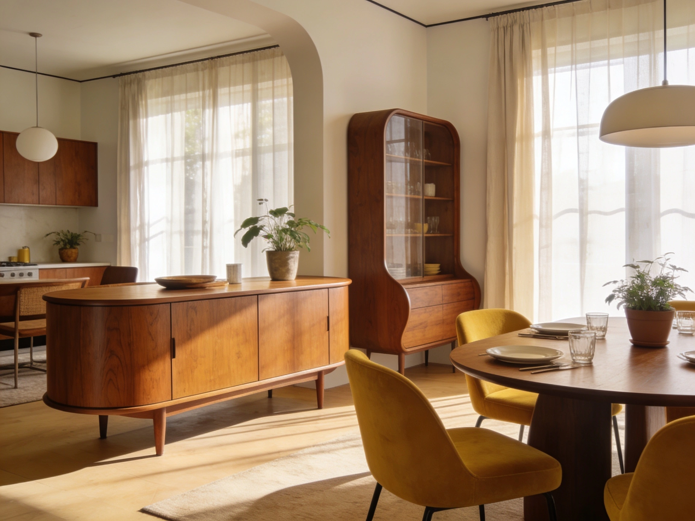 Pro-quality Mid-Century Dining Room render